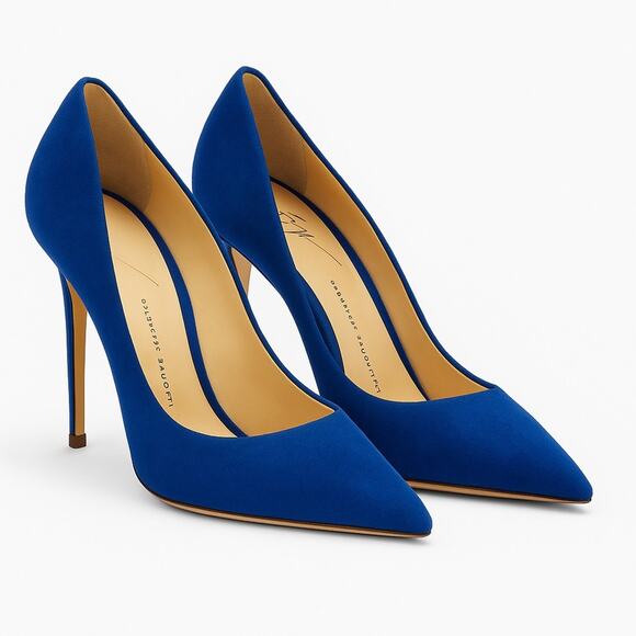 Giuseppe Zanotti Shoes - Giuseppe Zanotti Blue Suede Pointed Toe Pumps EU 39